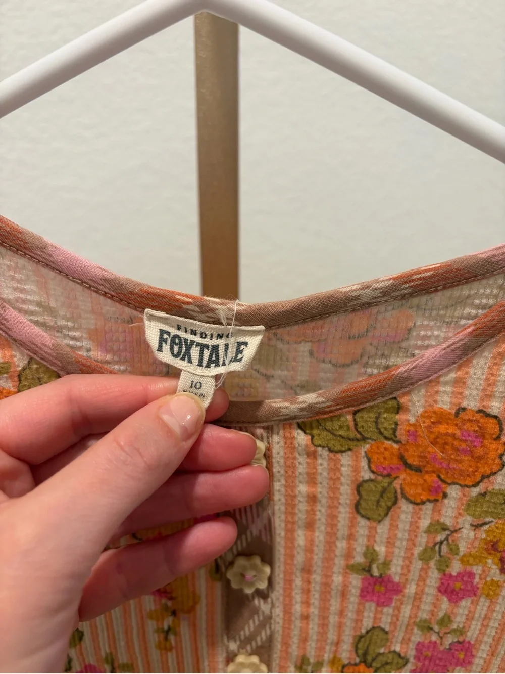Finding Foxtale Orange Floral Ruffle Hem Dress size 10